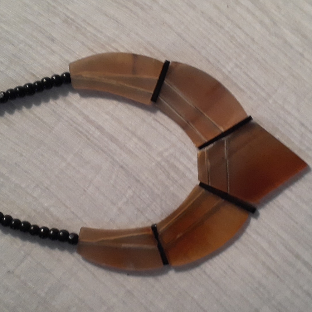 100% Genuine buffalo horn wooden bead necklace - Picture 2 of 6